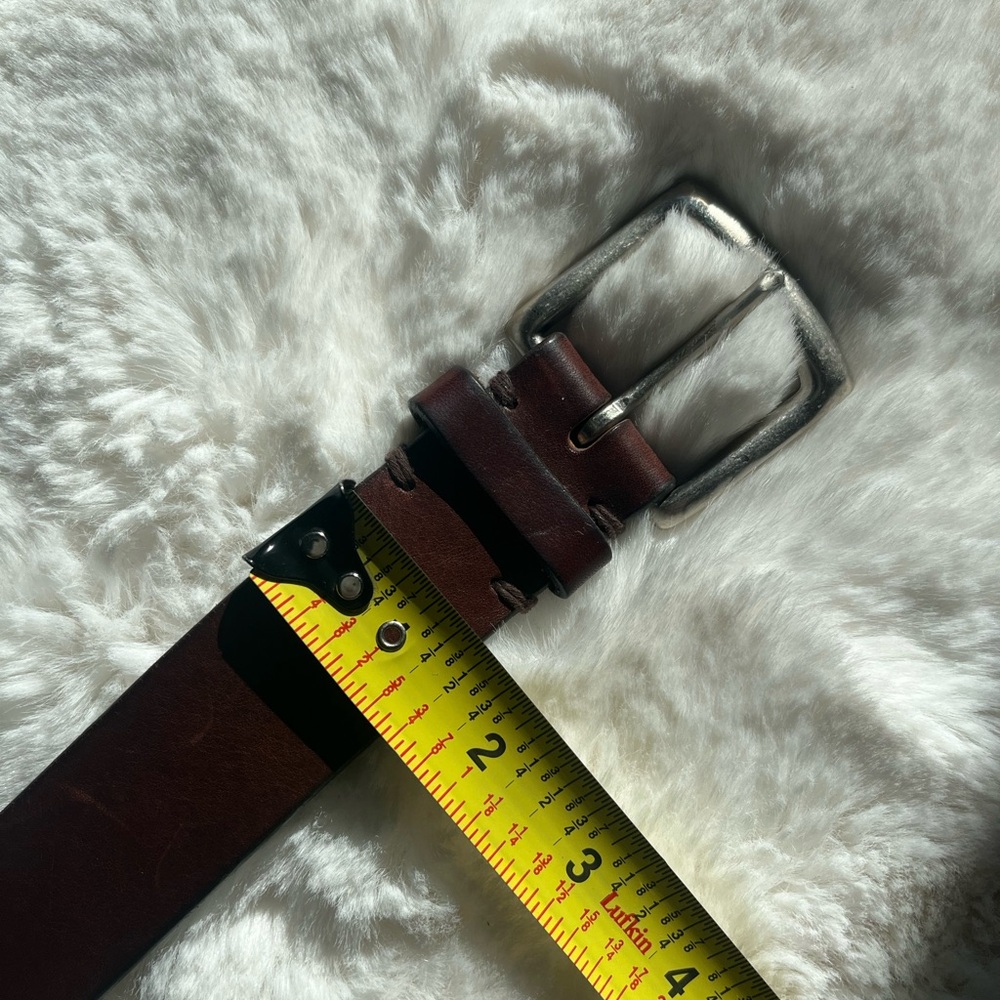 Womens Brown Leather Belt with Silver buckle - Picture 3 of 7